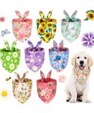 8 Pieces Floral Dog Bandana Summer Spring Flower Pet Triangle Bib Scarf Daisy Rose Pet Bandana Washable Adjustable Dog Kerchief Suitable for Most Dogs and Cats (Cute Pattern) - Buy Online on SooperMarket.com