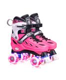 METROLLER Roller Skates for Teens - Adjustable 4 Sizes with Light up Wheels - Rose Medium-Big Kid (1-4 US) - Buy Online on SooperMarket.com