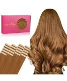 WENNALIFE 18 inch Auburn Ginger Tape in Human Hair Extensions - 20pcs, 50g Remy Real Human Hair Colored Tape Extensions #30 - Buy Online on SooperMarket.com