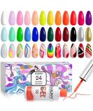 Buy RARJSM Nail Art Gel Liner Set - 24 Colors for Nail Art Design | Soak Off UV LED Curing | Glitter & Creative Painting - Buy Online on SooperMarket.com