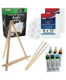 U.S. Art Supply 13-Piece Artist Painting Set: 6 Vivid Acrylic Paint Colors, Easel, Canvas Panels, Brushes & Palette - Ideal for Children, Kids, Students, Beginners - Buy Online on SooperMarket.com