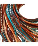Feather Hair Extensions, 100% Real Rooster Hair Feathers, Long Natural and Turquoise Blue Colors, 20 Feathers with Beads and Loop Tool Kit NBT - Buy Online on SooperMarket.com