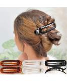 RC ROCHE ORNAMENT 6 Pcs Womens French Barrette Classic Duckbill Alligator Eyelet Oval Hair Decor Clips Side Slide Firm Grip Beauty Accessory Plastic Styling Pin Clamps Medium Clear Brown and Black Medium (Pack of 6) Cle... - Buy Online on SooperMarket.com
