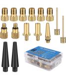 Flintronic Bicycle Valve Adapter Set - 15 Pieces for DV SV AV & Dunlop Flash Valves | Cone Adapters & Ball Needles for Bicycles Air Mattresses & Balls - International Shipping Available - Buy Online on SooperMarket.com