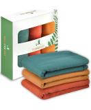 Muslin Swaddle Blankets Set of 3 - Forest Rust | Gender Neutral Baby Receiving Blankets - Buy Online on SooperMarket.com