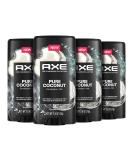 AXE Fine Fragrance Collection Deodorant Stick Pure Coconut 4 count with 48H Freshness and Odor Protection Deo Stick Infused with Coconut Eucalyptus and Oak Essential Oils 2.6 oz - Buy Online on SooperMarket.com
