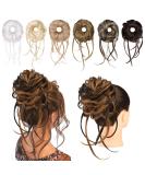 REECHO Super Long Messy Bun Hair Piece Extension - Dark Brown with Golden Brown Highlights - Buy Online on SooperMarket.com