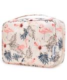 Travel Hanging Toiletry Wash Bag Makeup Cosmetic Organizer for Women Waterproof (Beige Flamingo) - Buy Online on SooperMarket.com