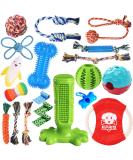 KIPRITII Dog Chew Toys for Puppy - 20 Pack Puppies Teething Chew Toys for Boredom, Pet Dog Chew Toys with Rope Toys, Dog Squeaky Toy for Puppy and Small Dogs 20 Pack-Normal Color Puppy Toys - Buy Online on SooperMarket.com