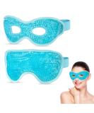 Heyu-Lotus Reusable Cooling Eye Masks - Hot Cold Therapy Gel Bead Mask for Puffy Eyes, Dark Circles, Dry Eyes - 2Pcs (Blue) - Buy Online on SooperMarket.com