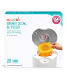 Munchkin Arm and Hammer Diaper Pail Snap, Seal and Toss Refill Bags, Holds 600 Diapers, White 20 Count 20 Count (Pack of 1) - Buy Online on SooperMarket.com