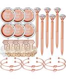24 Pack Bridesmaid Proposal Gifts: Hair Scrunchies, Makeup Mirror, Love Knot Bracelets, Diamond Pens | Wedding Bridal Party Accessories - Buy Online on SooperMarket.com