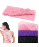 African Exfoliating Net Sponge Set - 31.5 Inch Loofah Body Scrubber for Shower - Women Men Skin Smoother - Daily Use (Pink Black Purple) - Buy Online on SooperMarket.com