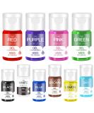 10-Pack Food Color Gel - Sugar-Free Concentrated Colors for Baking Cakes Cookies Macarons & DIY Projects - 10ml Each - Buy Online on SooperMarket.com