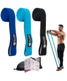 ELVIRE Fabric Resistance Bands for Working Out | Exercise Bands Resistance Bands Set of 3 | Booty Bands for Women Workout Bands Resistance Loops | Leg Bands for Working Out Glute Bands Squat Bands Long Blue & Black - Buy Online on SooperMarket.com