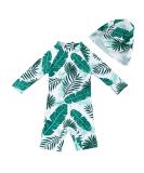 UPF 50+ Baby Boy Swimsuit Set with Sun Hat | 12-18 Months | Leaf Design - Buy Online on SooperMarket.com