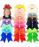 WillingTee 20Pcs 8 Large Cheer Bows for Girls Ponytail Holder Grosgrain Ribbon Cheerleading Bows Elastic Hair Tie Bands for Baby Girls School Colleage Teens Senior Cheerleader - Buy Online on SooperMarket.com