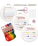 Embroidery Stitch Practice Kit - Learn 30 Stitches with 3 Sets - Craft Lover's Essential for Hand Stitching - Includes Fabric and Skill Techniques - Buy Online on SooperMarket.com