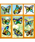 9-Piece Butterfly Suncatcher Craft Kit with 12 Colors Tissue Paper - Kid-Friendly DIY Window Art & Party Favors - Buy Online on SooperMarket.com