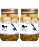 Spicy Pickled Quail Eggs (Medium Heat) - 2 Jars | Delicious Gourmet Snack - Buy Online on SooperMarket.com