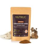 NUTRILIC 10 Mushroom Coffee (40 Servings)- Instant Arabica with Micro Ground Coffee blend with Lions Mane Chaga Cordyceps Reishi Maitake Shiitake Black Fungus Tremella Ginseng Extract - Buy Online on SooperMarket.com