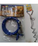 Dog 6ft Garden Tie Out Cable Pet Lead Strong Wire with Spiral Ground Stake Spike (Blue) - Buy Online on SooperMarket.com