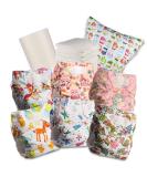 Littles & Bloomz Baby Reusable Cloth Pocket Diaper Set | 6 Nappies + 6 Inserts | Disposable Bamboo Liner & Wet Nappy Bag Included - Buy Online on SooperMarket.com