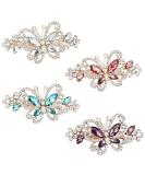 Sparkly Jeweled Butterfly Barrettes - 4 Pack Luxury Crystal Rhinestone Hair Clips - Buy Online on SooperMarket.com