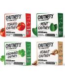 CHUTNEFY - The 5-Second Chutney! | Delicious Ready-to-Eat Instant Chutneys | Assorted Pack of 4 (Peanut Mint Coriander Tomato) | 100% Vegetarian - Buy Online on SooperMarket.com