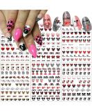 Cute Nail Art Stickers Nail Decals Valentine Cartoon Heart Nail Design Stickers for Women Girls Valentine Nail Stickers Decoration Accessories DIY Manicure B - Buy Online on SooperMarket.com