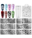 6PCS Nail Stamping Plates Kit EBANKU Stamping Plates for Gel Polish with 1 Nail Stamper & 1 Nail Scraper Flower Animal Pattern Manicure Print Tools for DIY Nail Art Designs - Buy Online on SooperMarket.com