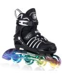 Adjustable Full Light Up Wheels Inline Skates for Kids & Adults - Black - Buy Online on SooperMarket.com