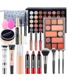 All in one Makeup Set Full Makeup Kit with Makeup Bag Portable 40Color Eyeshadow Palette Face Primer Foundation Make up Concealer Eyeliner Stamp Mascara Lip Gloss Make-up Set Travel - Buy Online on SooperMarket.com