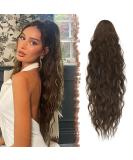 FESHFEN Long Curly Wavy Drawstring Ponytail Extensions Clip in Wavy Synthetic Hairpieces Moss Brown Drawstring Ponytail Curly Hair Piece Pony Tail Extension for Women 26 inch 26 Inch Moss Brown - Buy Online on SooperMarket.com