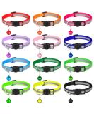 Tonyg-P Katzenhals band Reflecting 12 pieces adjustable cat neck bands with bell and safety closure 19-32cm for all domestic cats - Buy Online on SooperMarket.com