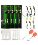 YOTO Carp Fishing Hair Rigs - 24Pcs High Carbon Steel Curved Barbed Carp Hook Swivel Boilies Fishing Rigs with Braided Thread Line Rolling Carp Fishing Accessories Size (2,4,6,8) 24 PCS - Buy Online on SooperMarket.com