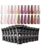 Modelones Poly Extension Gel Kit for Nail, 12 Colors Pink Nude Tones Poly Nail Gel Set Builder Nail Extension Gel Glitter Spring Summer Gentle Colors French Manicure DIY Design Nail Art Home Salon Gift A2-Soft Pink - Buy Online on SooperMarket.com