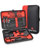 Keiby Citom Manicure Set 18pcs Professional Nail Clippers Kit Pedicure Care Tools-Stainless Steel Grooming Tools With Rose Gold PU Leather Case for Travel & Home (Black/Red) - Buy Online on SooperMarket.com