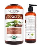 Velona Jojoba Oil USDA Certified Organic - 16 oz (With Pump)  100 Pure and Natural  Golden Unrefined Cold Pressed Hexane Free  Moisturizing Face Hair Body Skin Care Stretch Marks Cuticles Organic Jojoba Oil 16 oz - Buy Online on SooperMarket.com
