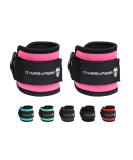 Ankle Straps (Pair) For Cable Machine Kickbacks, Glute Workouts, Lower Body Exercises - Adjustable Leg Straps with Neoprene Padding Pink Pair - Buy Online on SooperMarket.com
