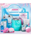 Birthday Spa Gift Set for Women - Lotus Rose Bath & Body Works Baskets | Perfect Present for Mom, Sister, Wife, Auntie | Blue Women's Bubble Bath - Buy Online on SooperMarket.com