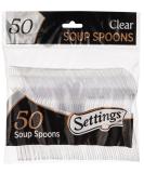 50 Count Settings Plastic Clear Soup Spoons, Heavyweight Disposable Cutlery, Great For Home, Office, School, Party, Picnics, Restaurant, Take-out Fast Food, Outdoor Events, Or Every Day Use, 1 Bag 1 Pack Spoons (50) - Buy Online on SooperMarket.com