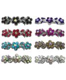 Set of 8 Sparkly Crystal Hair Barrettes - Small French Clips in 8 Colors - JCGY 8338 - Buy Online on SooperMarket.com
