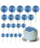 Astaron 20 pieces Tortendeko balls cake topper mini-balloons cake upleater for wedding party baby party birthday cake decorate (glitter blue) - Buy Online on SooperMarket.com
