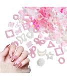 350PCS 3D Nail Charms Mixed Styles Flowers Bow Heart Moon Pearl Charms for Nail Art - B Colorful - Buy Online on SooperMarket.com