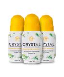 CRYSTAL Mineral Deodorant Roll-On- Body Deodorant With 24-Hour Odor Protection, Non-Staining & Non-Sticky Deodorant with Chamomile & Green Tea, Aluminium Chloride & Paraben Free, 2.25 FL OZ - 3 Pack - Buy Online on SooperMarket.com
