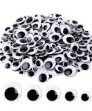 JULMELON 500 Self Adhesive Wiggle Googly Craft Eyes for DIY Crafts - Black White - 5 Sizes (0.4 to 1.2 in) - Buy Online on SooperMarket.com