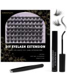 Individual Lashes Extension Kit 70 Wide-Stem 9-15mm Mix False Eyelashes with Lash Glue and Applicator - DIY Natural Portable Cluster Lashes Kit - Pack of 1 (FD20 Light Suit) - Buy Online on SooperMarket.com