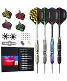 Turnart Darts Metal Tip Set - 12 pcs 24 Grams Professional Steel Tip Darts with Stylish Case + Aluminum Shafts + Rubber O'Rings + Extra Flights + Dart Sharpener 2023 New - Buy Online on SooperMarket.com