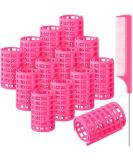 12 Pieces Hair Roller Large Size Plastic Hair Rollers Hair Curlers with Steel Pintail Comb Rat Tail Comb for Short Hair Long Hair Hairdressing Styling Tools (Pink 6.8 x 3.6 cm) 2.6x1.4 Inch (Pack of 12) Pink - Buy Online on SooperMarket.com